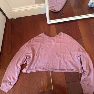 Urban Outfitters BDG Cropped Sweatshirt Top Dark Pink Size S